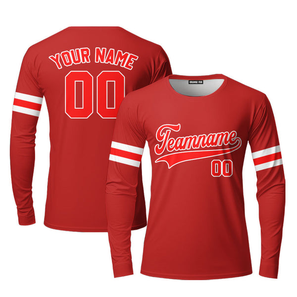 Texas Red White Custom Long Sleeve T-Shirt For Men & Women