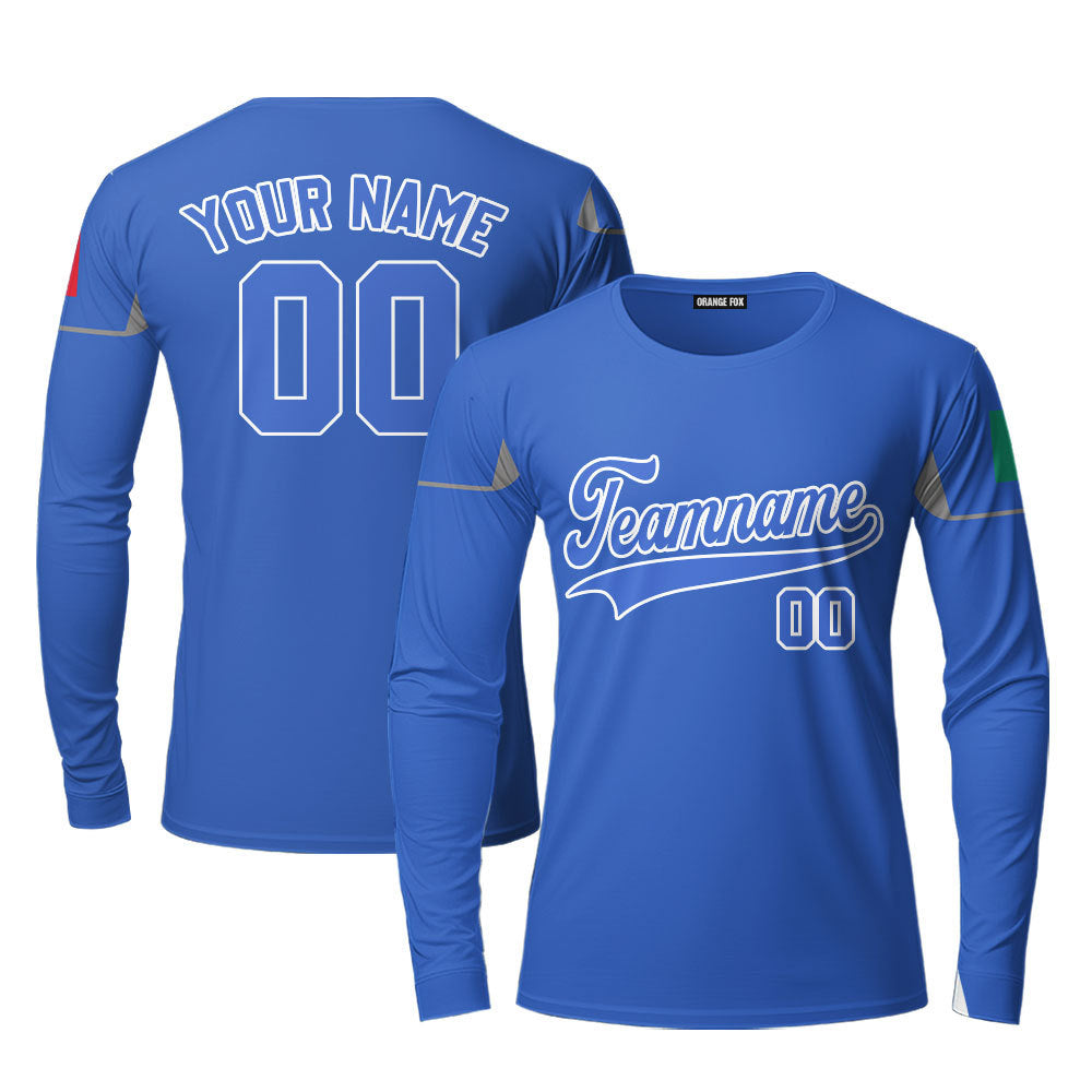 Kentucky Blue White Custom Long Sleeve T-Shirt For Men & Women