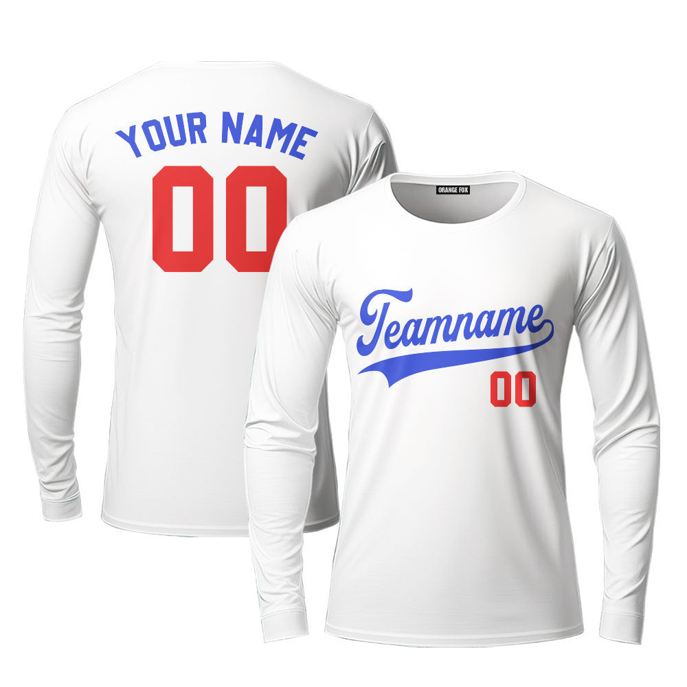 Florida White Blue Custom Long Sleeve T-Shirt For Men & Women