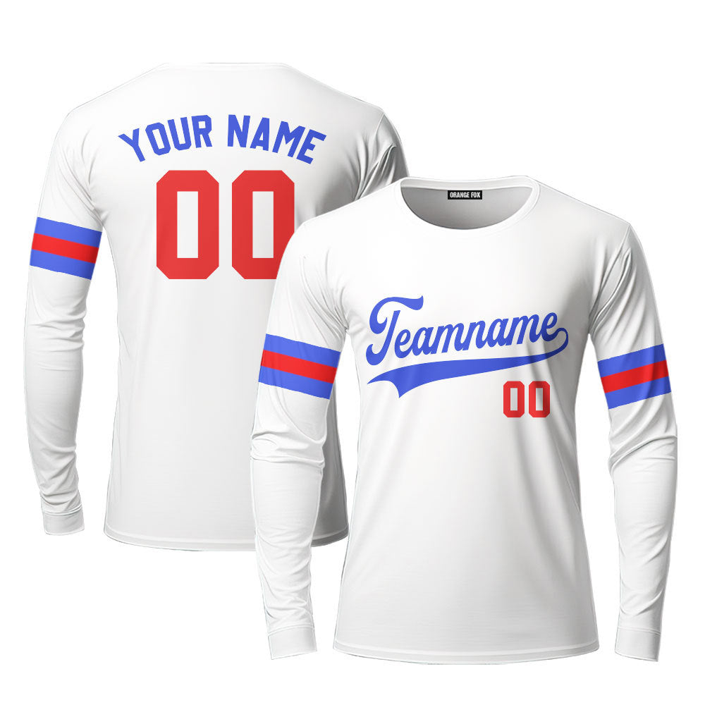 Florida White Blue Custom Long Sleeve T-Shirt For Men & Women