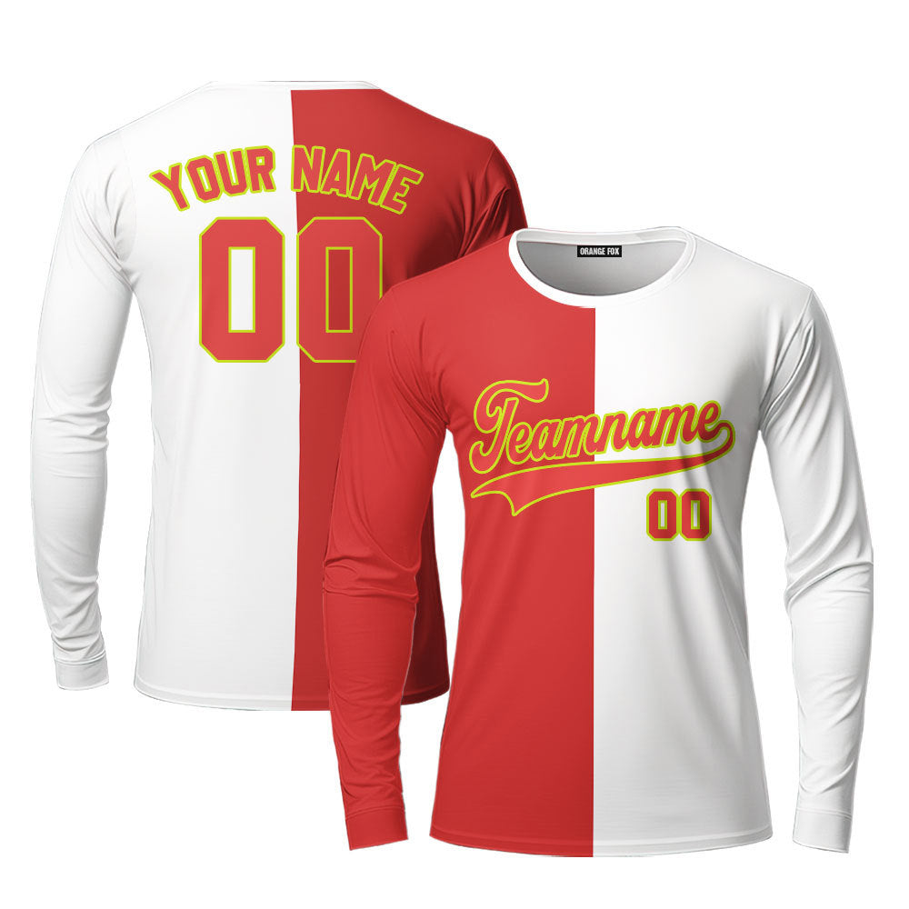 Indiana Red White Yellow Custom Long Sleeve T-Shirt For Men & Women