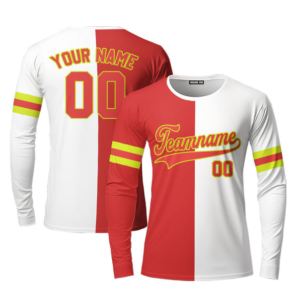 Indiana Red White Yellow Custom Long Sleeve T-Shirt For Men & Women