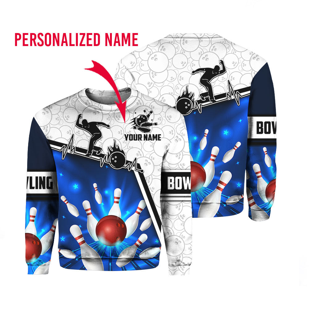 Love Bowling Custom Name Crewneck Sweatshirt For Men & Women