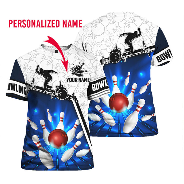 Love Bowling Custom Name T Shirt For Men & Women