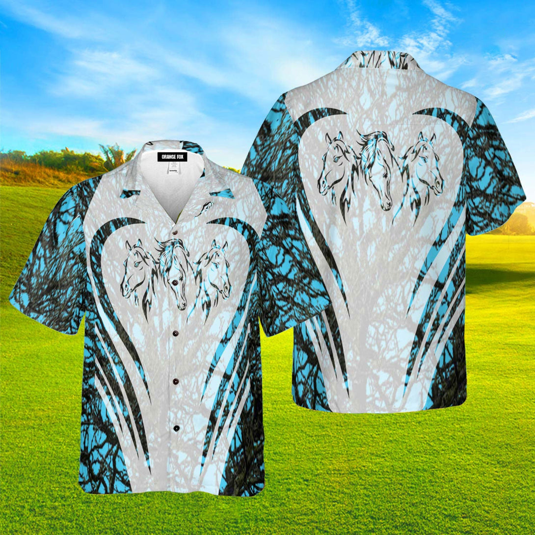 Love Horse Blue Hawaiian Shirt For Men & Women