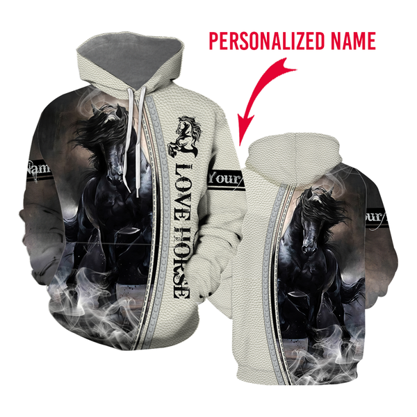 Love Horse Custom Name Hoodie For Men & Women