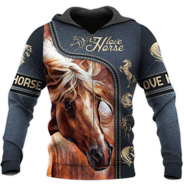 Love Horse Zip Up Hoodie For Men & Women