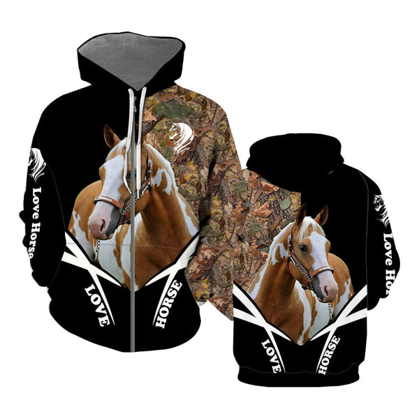 Love Horse Zip Up Hoodie For Men & Women