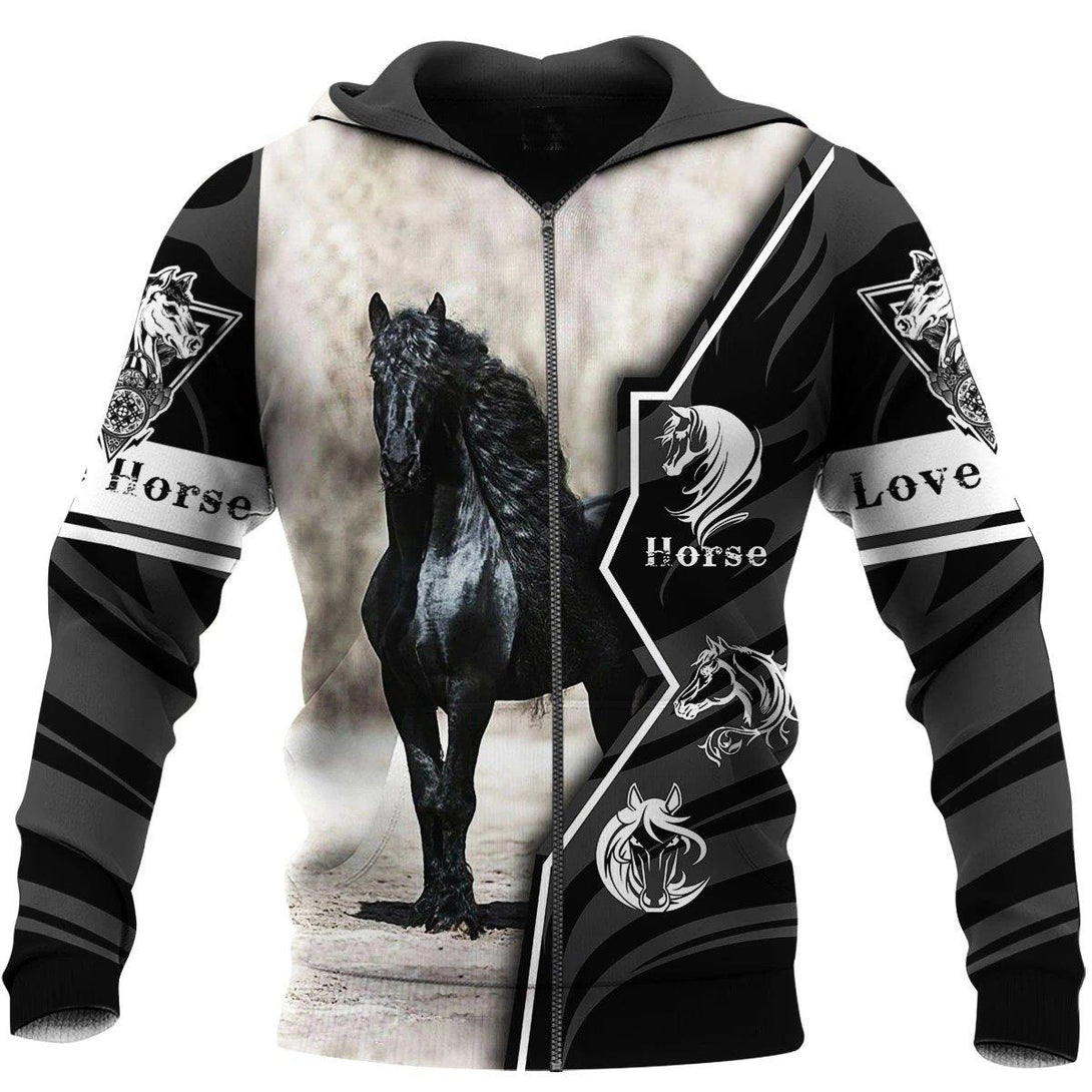 Love Horse Zip Up Hoodie For Men & Women