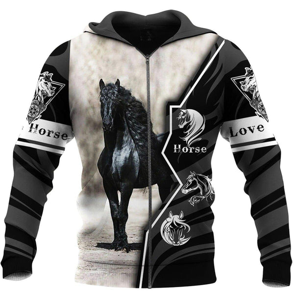 Love Horse Zip Up Hoodie For Men & Women