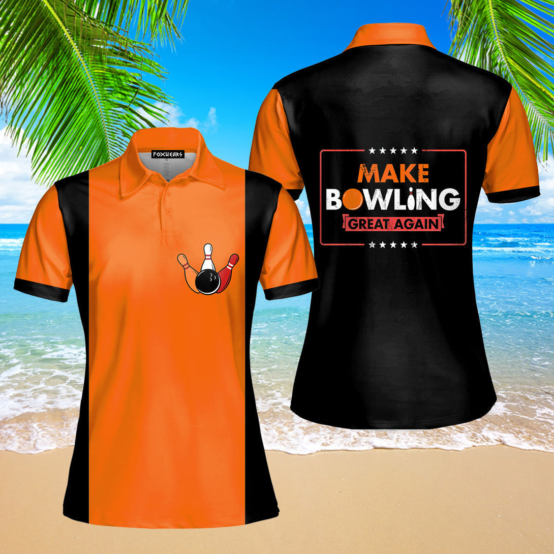 Make Bowling Great Again Bowling Polo Shirt For Women