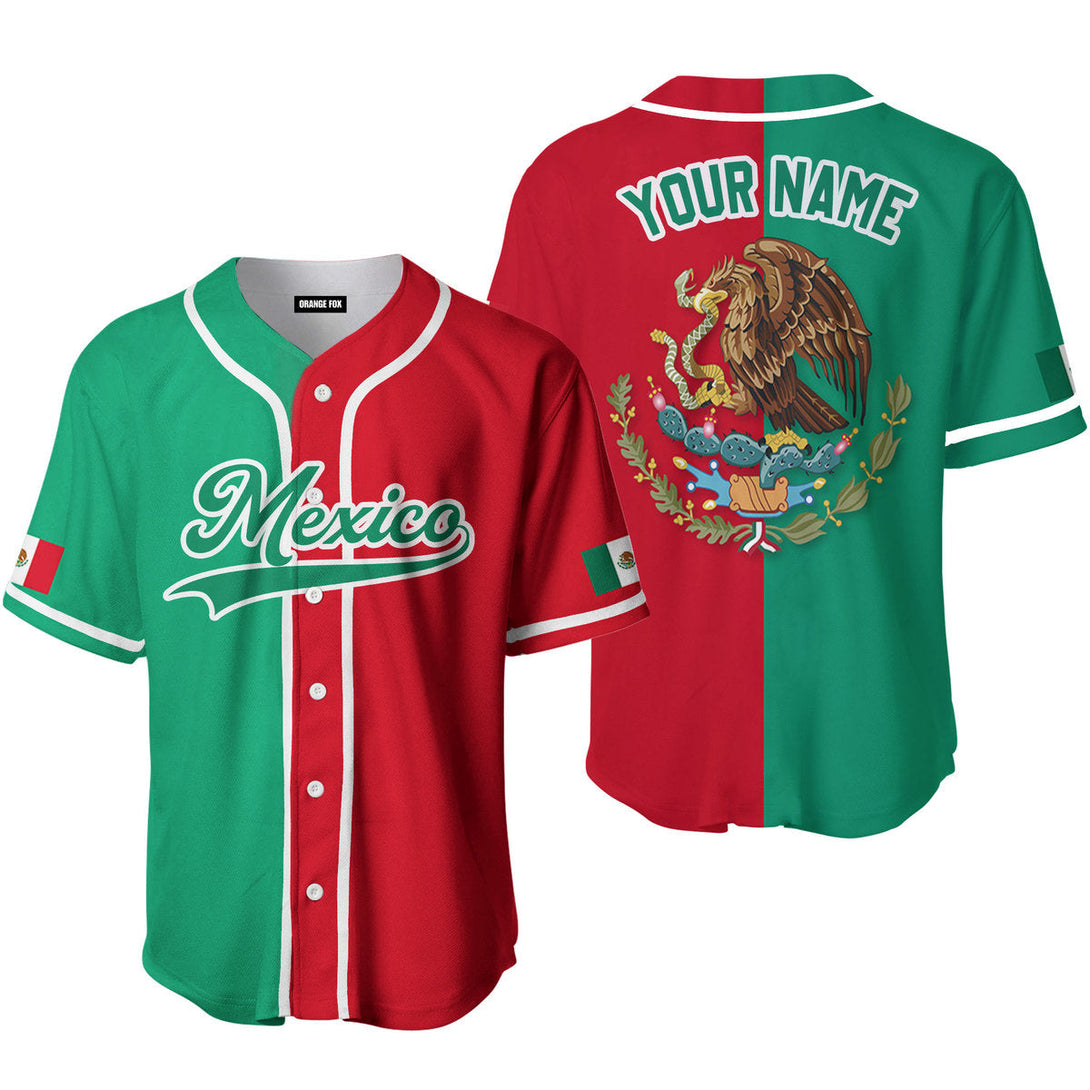 Mexican Logo Green White Custom Name Baseball Jerseys For Men & Women