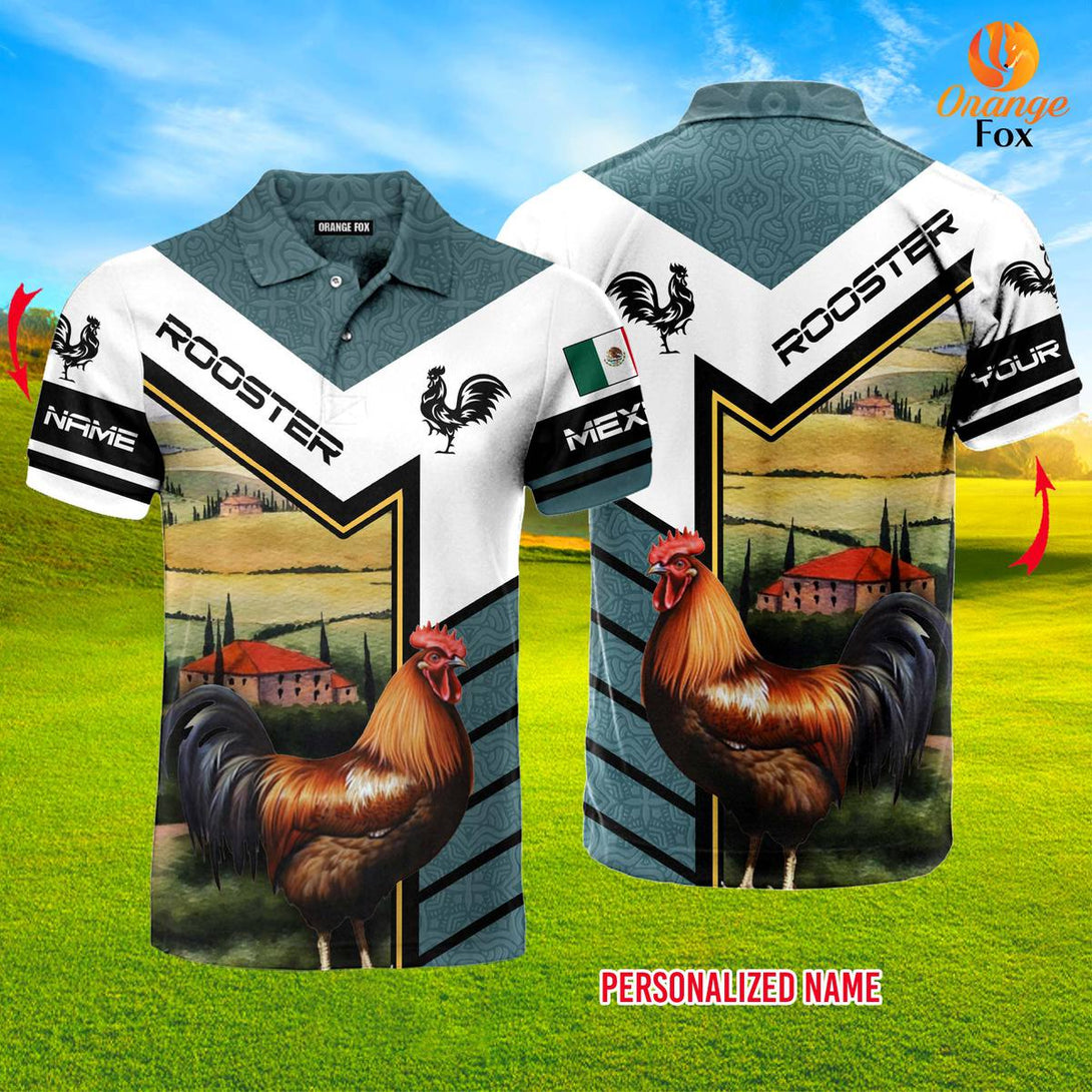 Mexican Polo Shirts Roosters Custom Name Polo Shirt For Men & Women