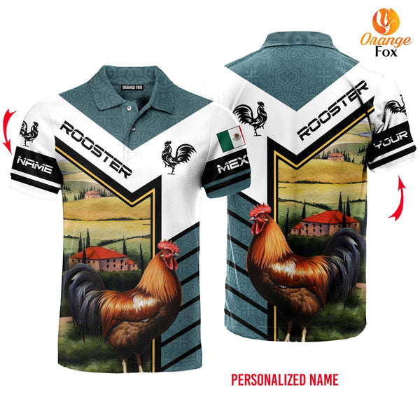 Mexican Polo Shirts Roosters Custom Name Polo Shirt For Men & Women