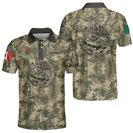 Mexico Camo Custom Name Polo Shirt For Men & Women PN1201