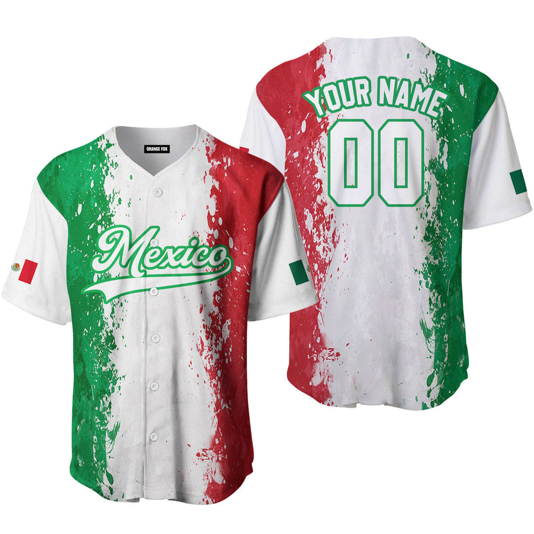 Mexico Colorful White Green Custom Name Baseball Jerseys For Men & Women