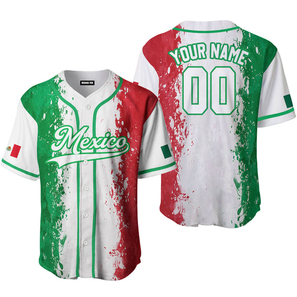 Mexico Colorful White Green Custom Name Baseball Jerseys For Men & Women