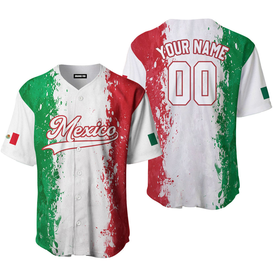 Mexico Colorful White Red Custom Name Baseball Jerseys For Men & Women