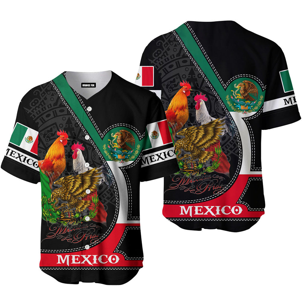 Mexico - Gift For Mexicans, Mexico Lovers - Rooster Mexico Flag Baseball Jersey For Men & Women