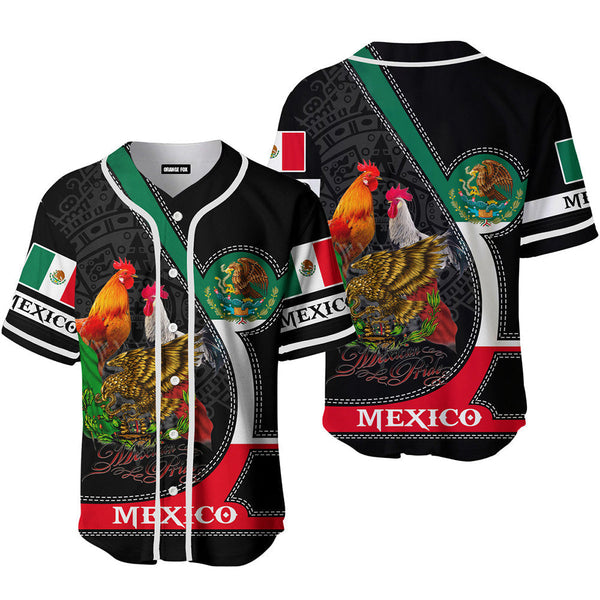 Mexico - Gift For Mexicans, Mexico Lovers - Rooster Mexico Flag Baseball Jersey For Men & Women