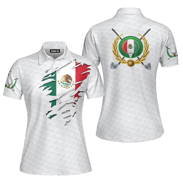 Mexico Golf - Gift for Women, Golf Lovers, Mexican - Mexican Flag Polo Shirt