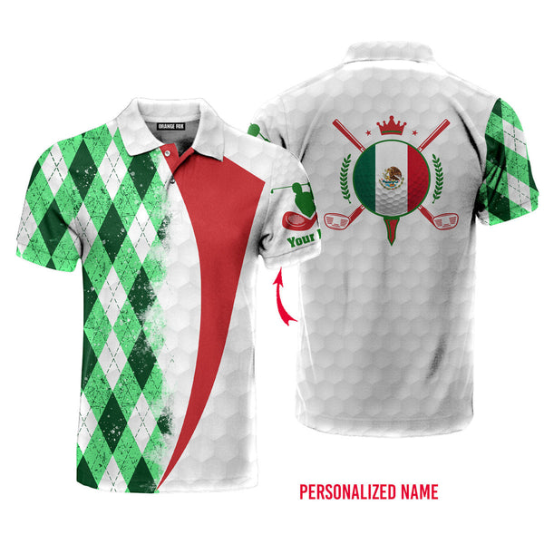 Mexico Golf Mexican Flag Custom Name Polo Shirt For Men & Women PN1816