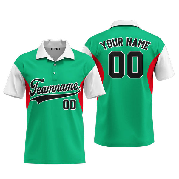 Mexico Green Black Red Custom Polo Shirt For Men