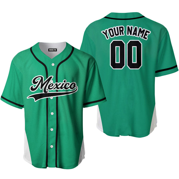 Mexico Green Black White Custom Name Baseball Jerseys For Men & Women