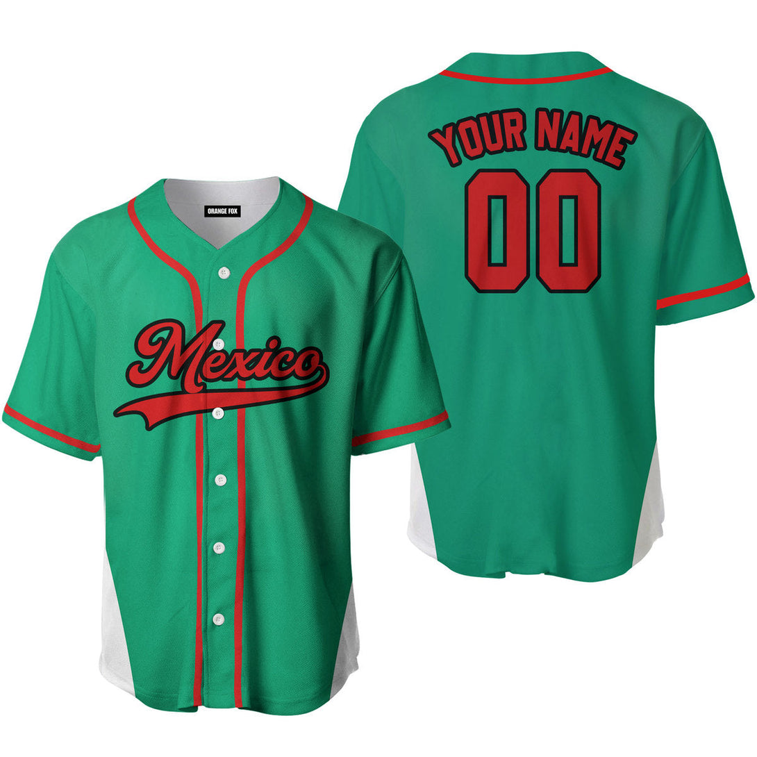 Mexico Green Red Black Custom Name Baseball Jerseys For Men & Women