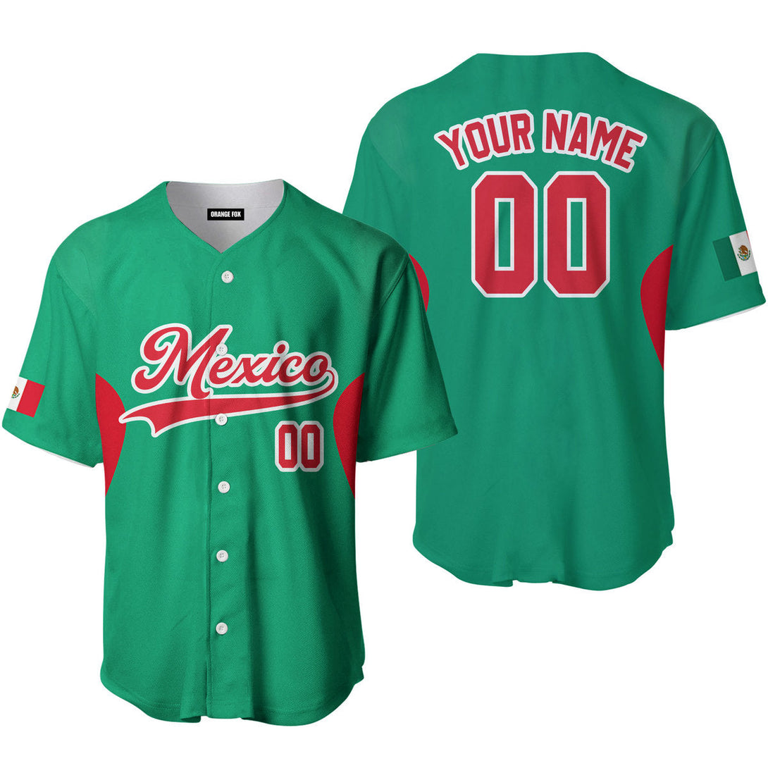 Mexico Green Red White Custom Name Baseball Jerseys For Men & Women