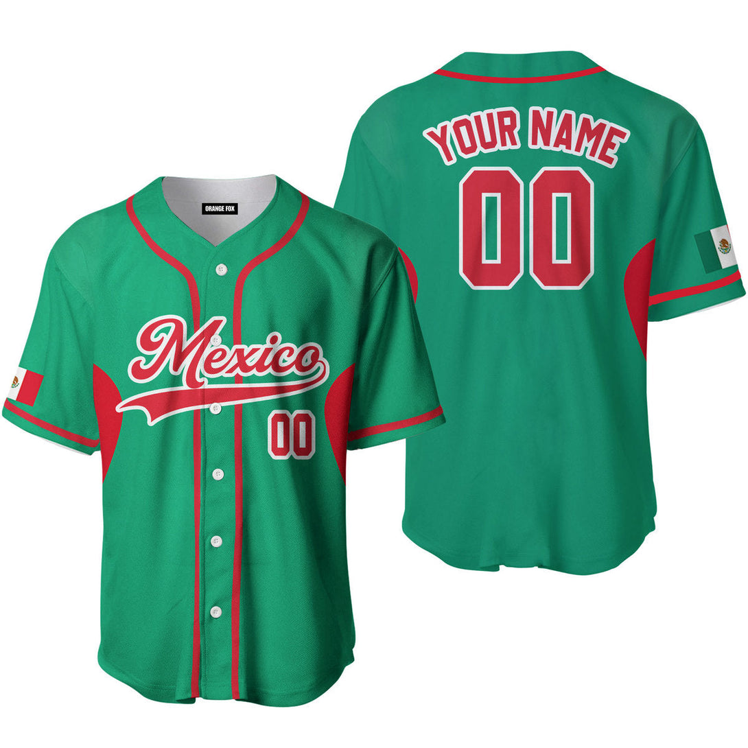 Mexico Green Red White Custom Name Baseball Jerseys For Men & Women