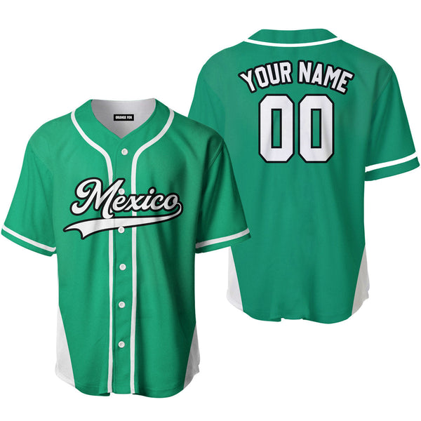 Mexico Green White Black Custom Name Baseball Jerseys For Men & Women