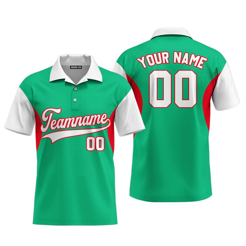 Mexico Green White Red Custom Polo Shirt For Men