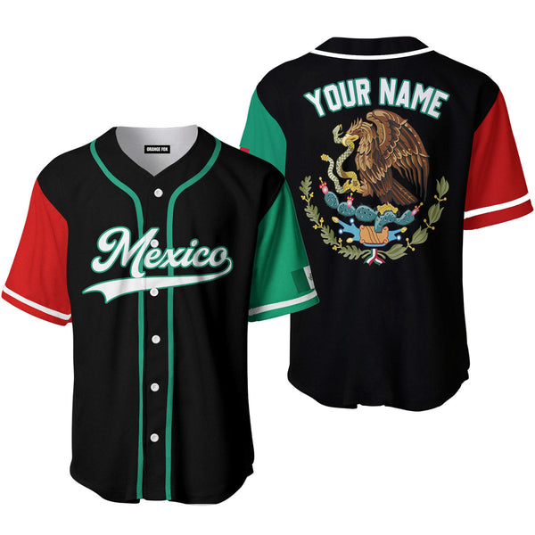 Mexico Logo Black White Green Custom Name Baseball Jerseys For Men & Women