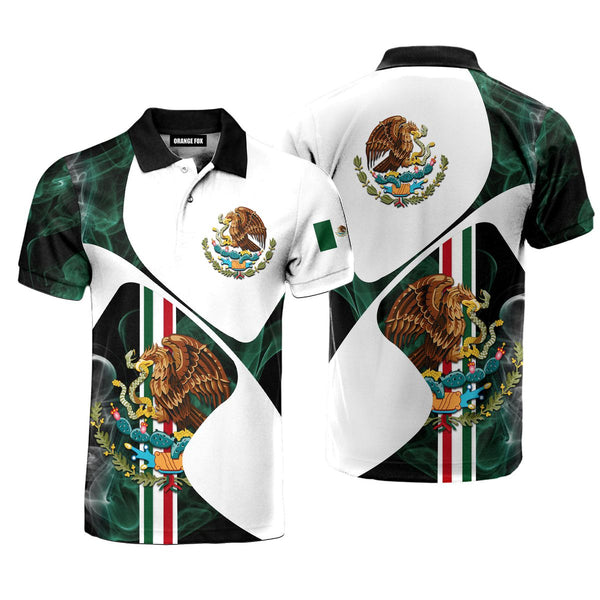 Mexico Rooster Golf Mexican Flag Polo Shirt For Men