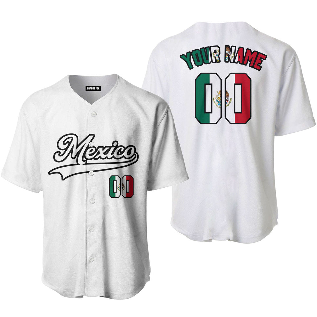 Mexico White Black Custom Name Baseball Jerseys For Men & Women