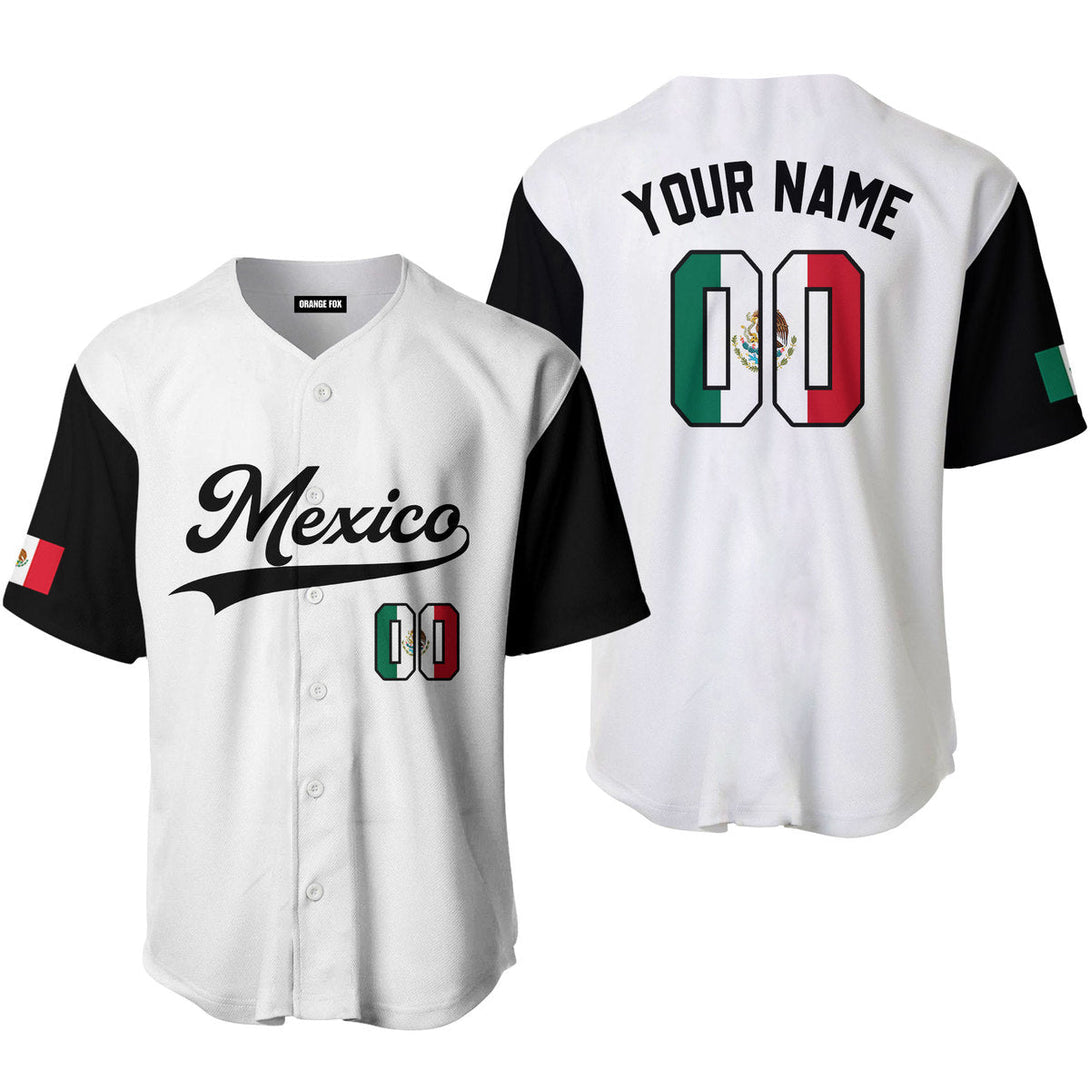 Mexico White Black Custom Name Baseball Jerseys For Men & Women