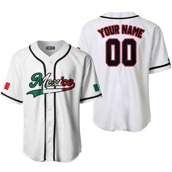 Mexico White Black Red Custom Name Baseball Jerseys For Men & Women