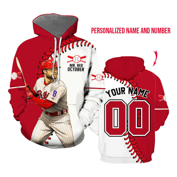 Mr Red October Baseball Team Custom Name Hoodie For Men & Women