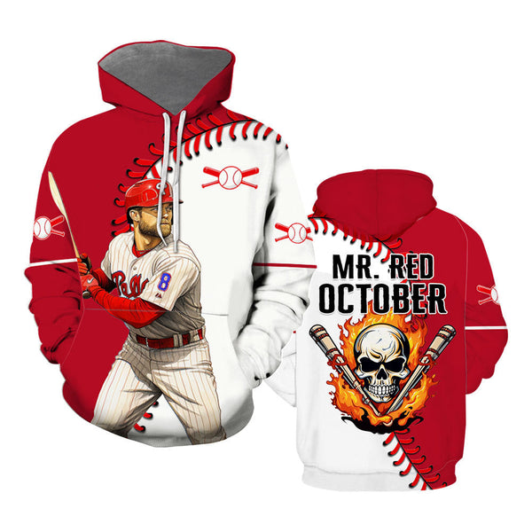 Mr Red October Baseball Team Hoodie For Men & Women