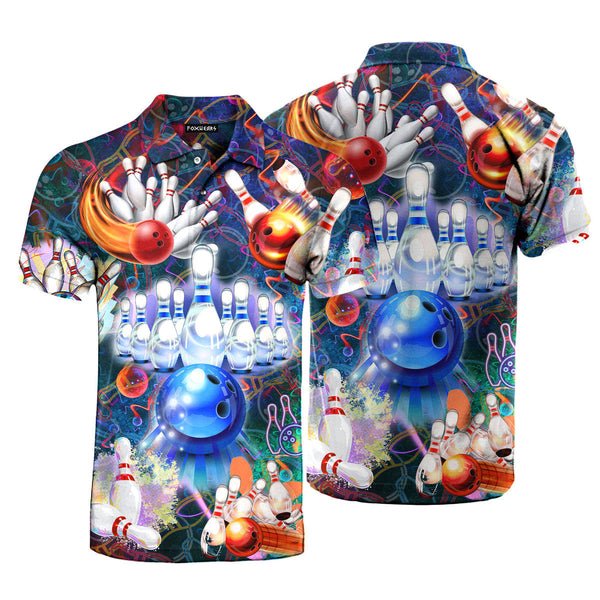 Multi Bowling Flash Light Polo Shirt For Men