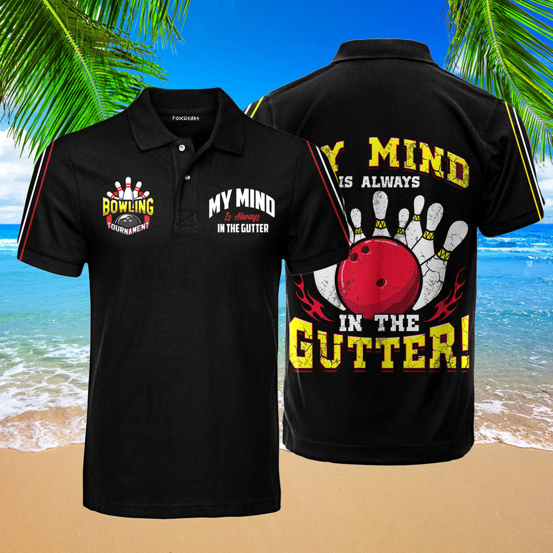 My Mind Is Always In The Gutter Bowling Polo Shirt For Men