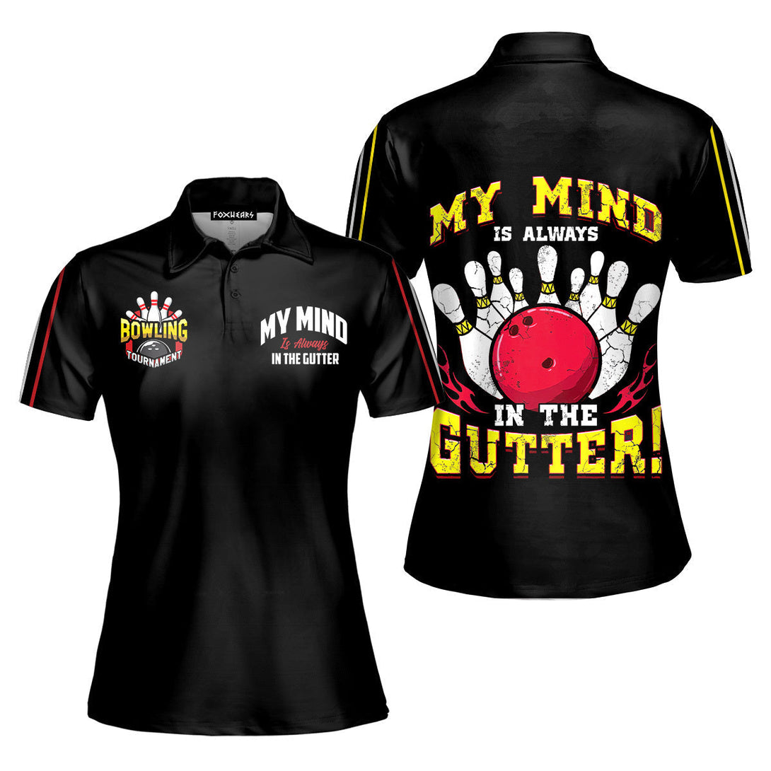 My Mind Is Always In The Gutter Bowling Polo Shirt For Women