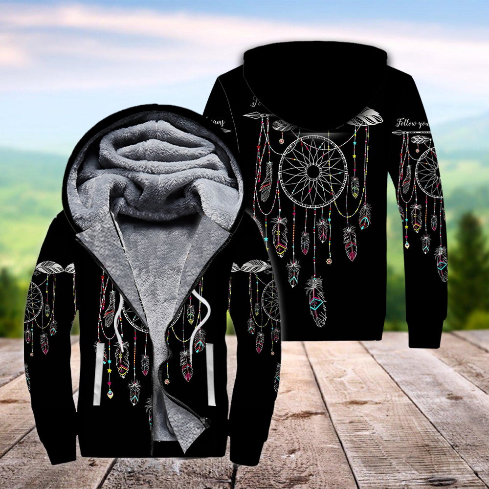 Native American Dreamcatcher Fleece Zip Hoodie For Men & Women