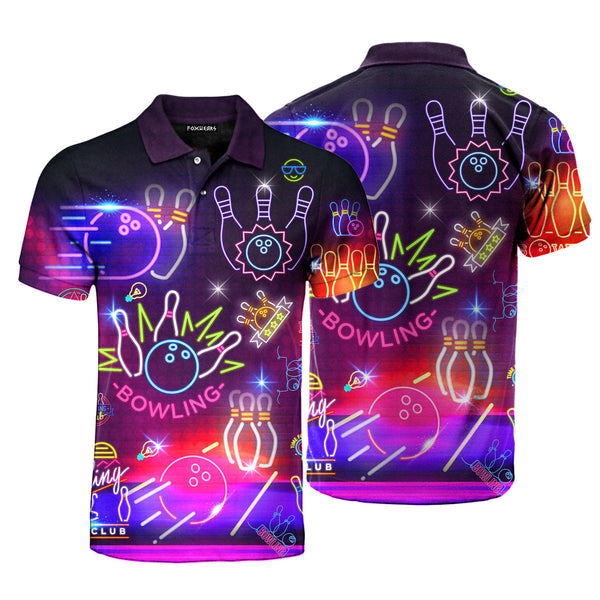 Neon Bowling Club Polo Shirt For Men