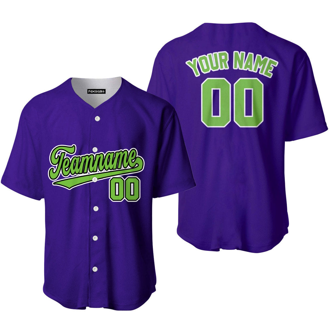 Neon Green And Purple Custom Baseball Jerseys For Men & Women