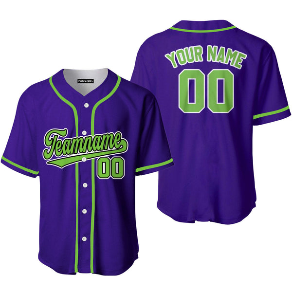 Neon Green And Purple Custom Baseball Jerseys For Men & Women