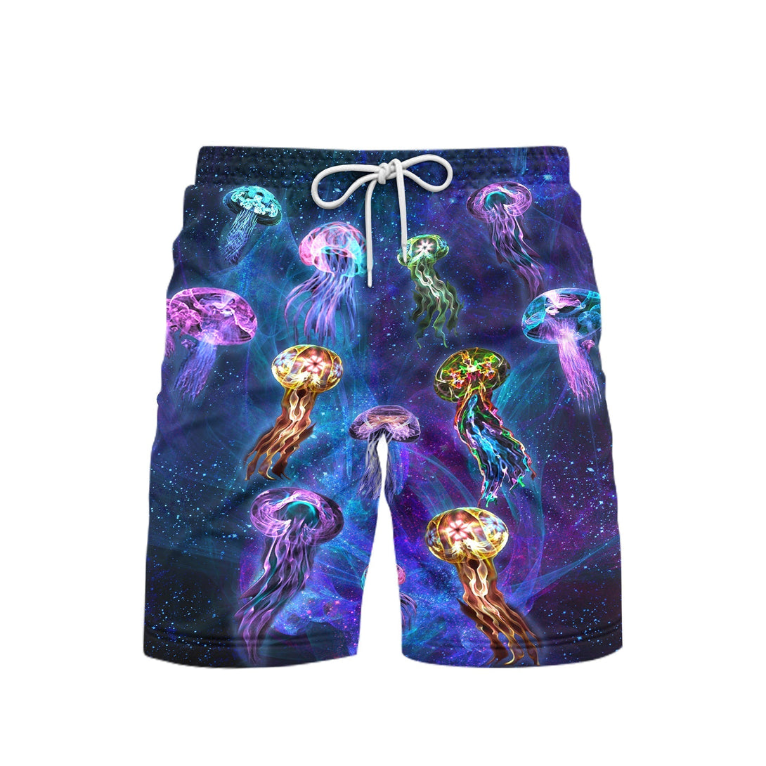 Neon Jellyfish Under The Ocean Beach Shorts For Men