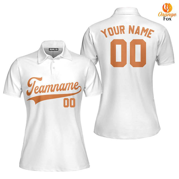 Orange And White Yellow Custom Polo Shirt For Women