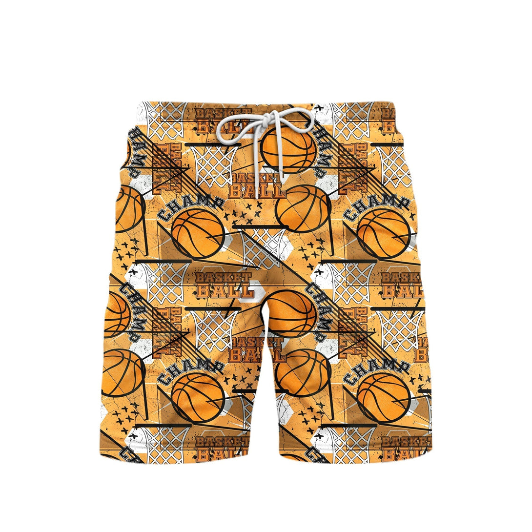 Orange Basketball Champion Beach Shorts For Men